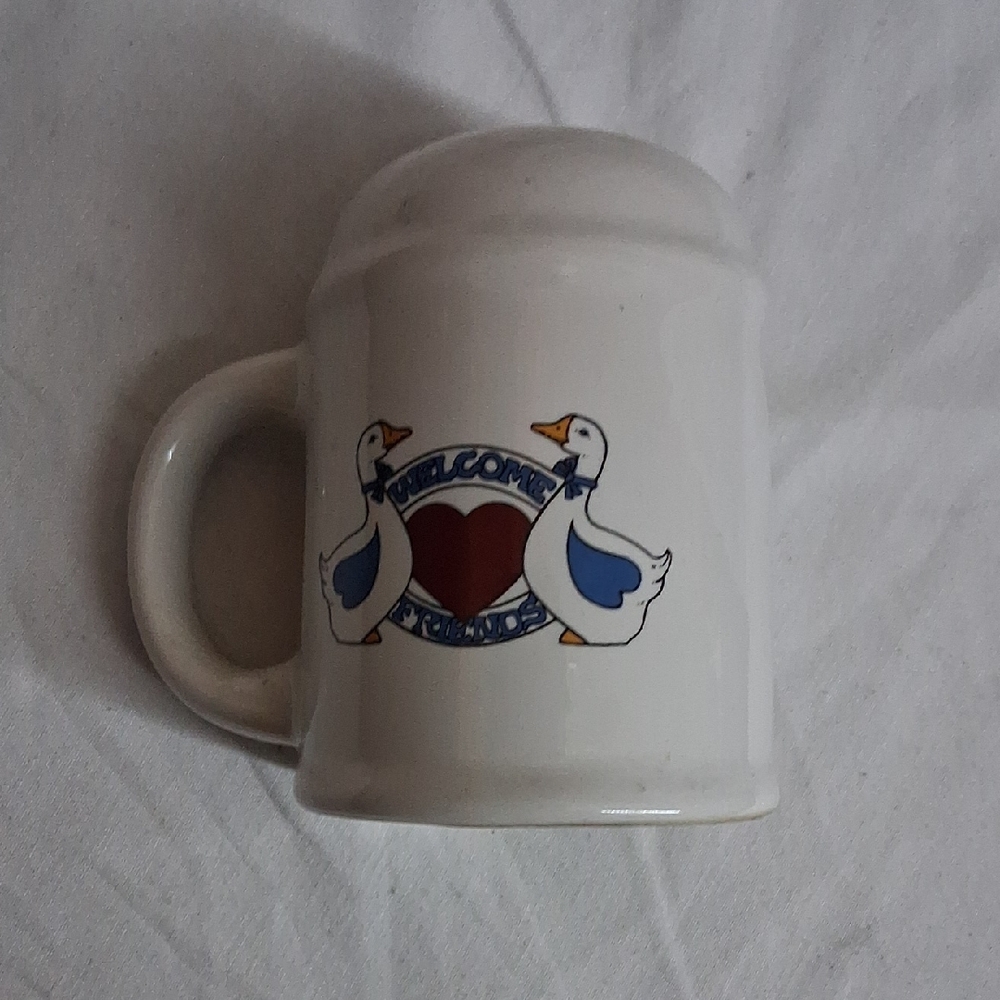 Charming White Mug with Duck Design